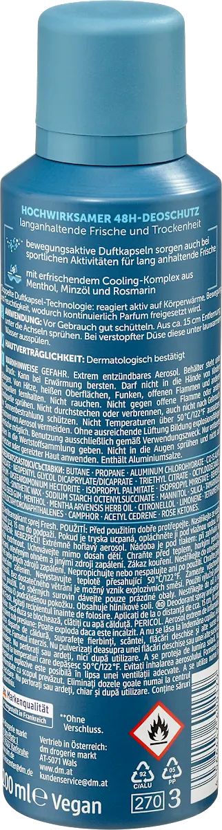 Balea Fresh Men's Deodorant Spray, 200 mL - Image 2