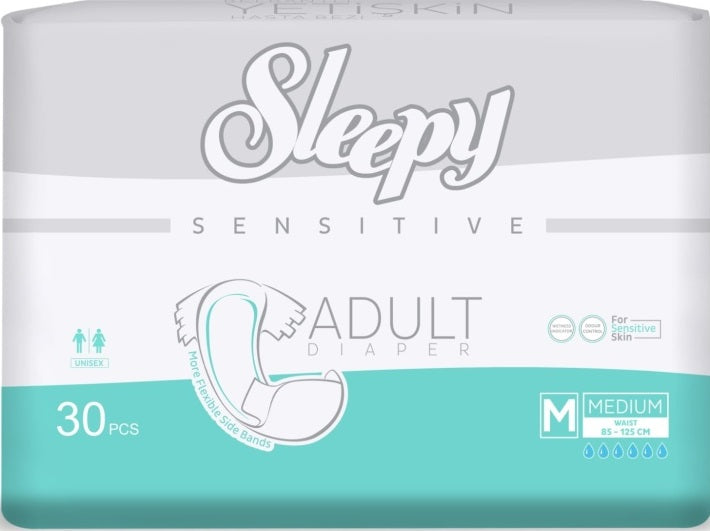 Sleepy Sensitive Adult Medium Adult Diapers, 85-125 cm, Absorbency 6, 30 pcs