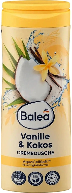 Balea Vanilla & Coconut Shower Cream Gel, 300 mL