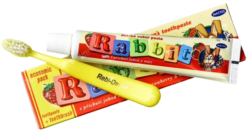 Rabbit Strawberry Kids Toothpaste with Toothbrush, 45 g