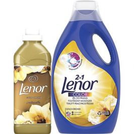 Lenor Gold Orchid Liquid Laundry Detergent 2.2 L & Fabric Softener 750 mL