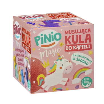 Pinio Magic Pink Kids Fizzing Bath Bomb with Surprise, 140 g