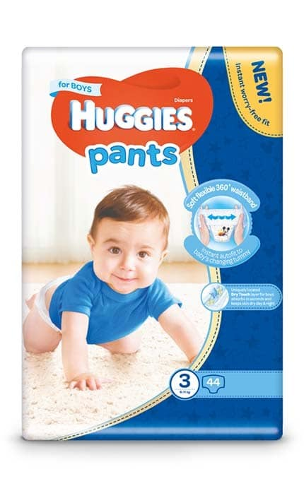 Huggies Pants Box (3) 6-11 for Boys Baby Pull-Up Diaper Pants, 44 pcs