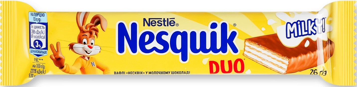 Nestle Nesquik Duo Wafer Bar, 26 g