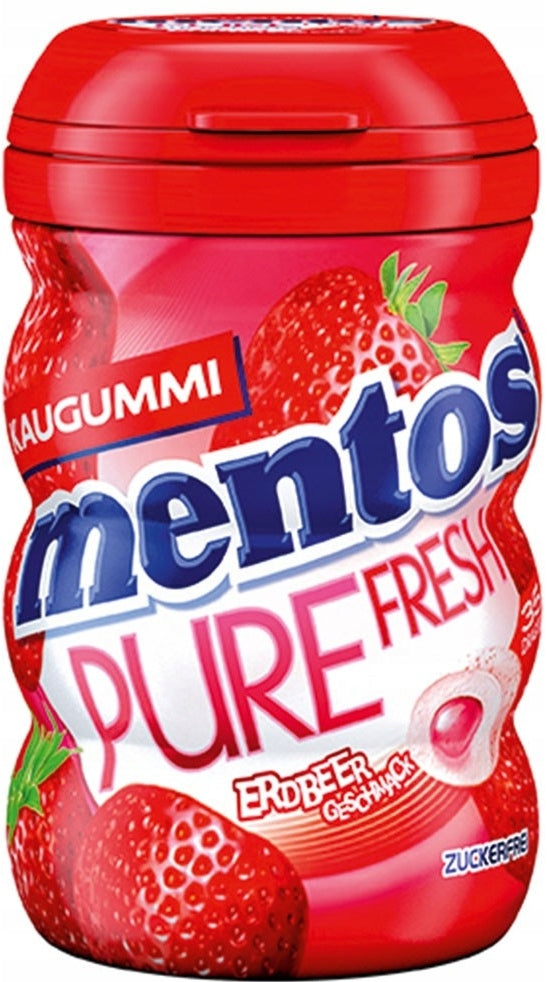 Mentos Pure Fresh Strawberry Chewing Gum in Jar, 35 pcs