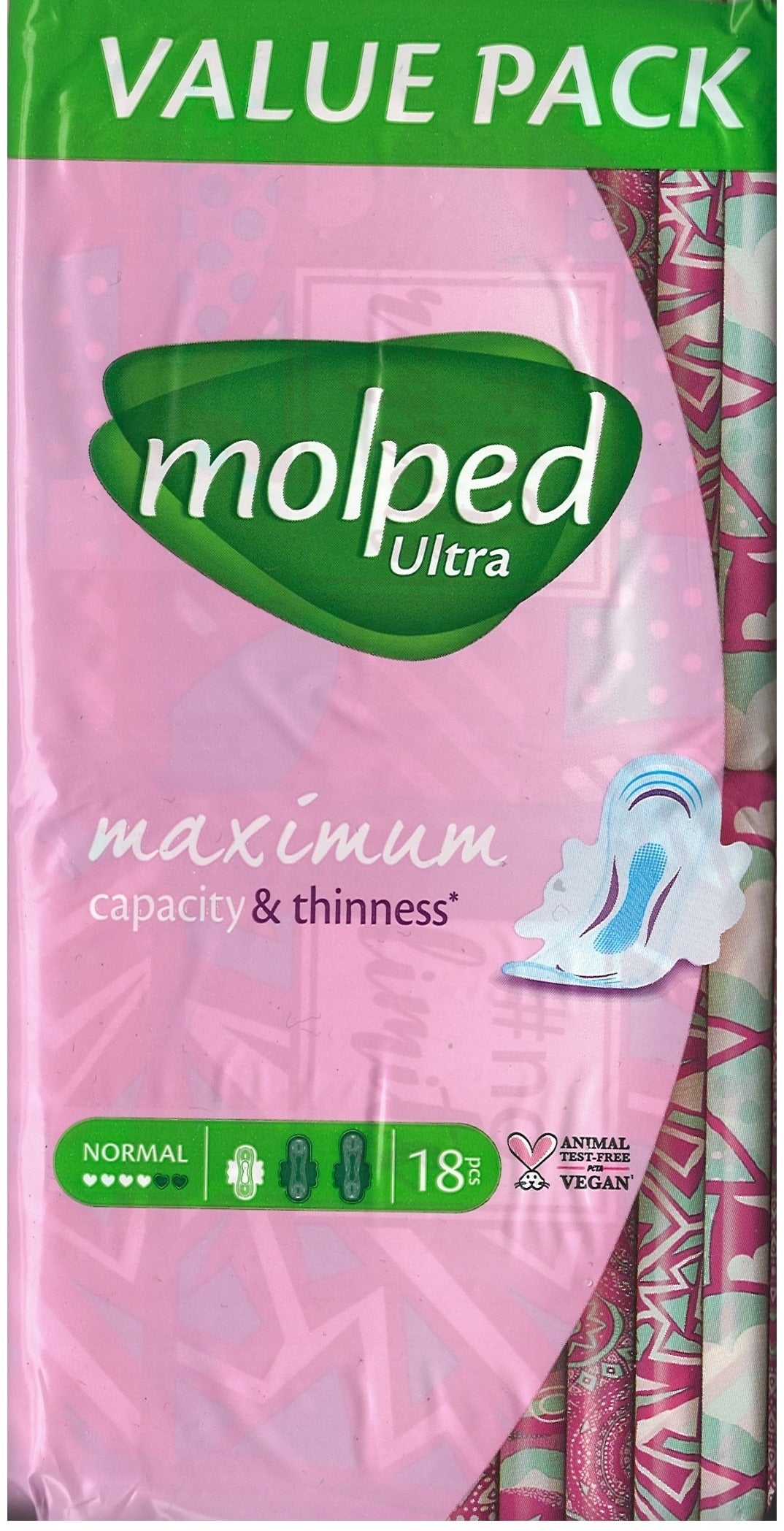 Molped Ultra Duo Normal 4-Drop Sanitary Pads, 18 pcs