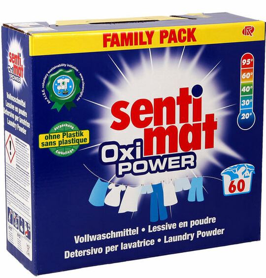 Sentimat Oxy Power Laundry Detergent Powder, 60 Loads, 3.3 kg