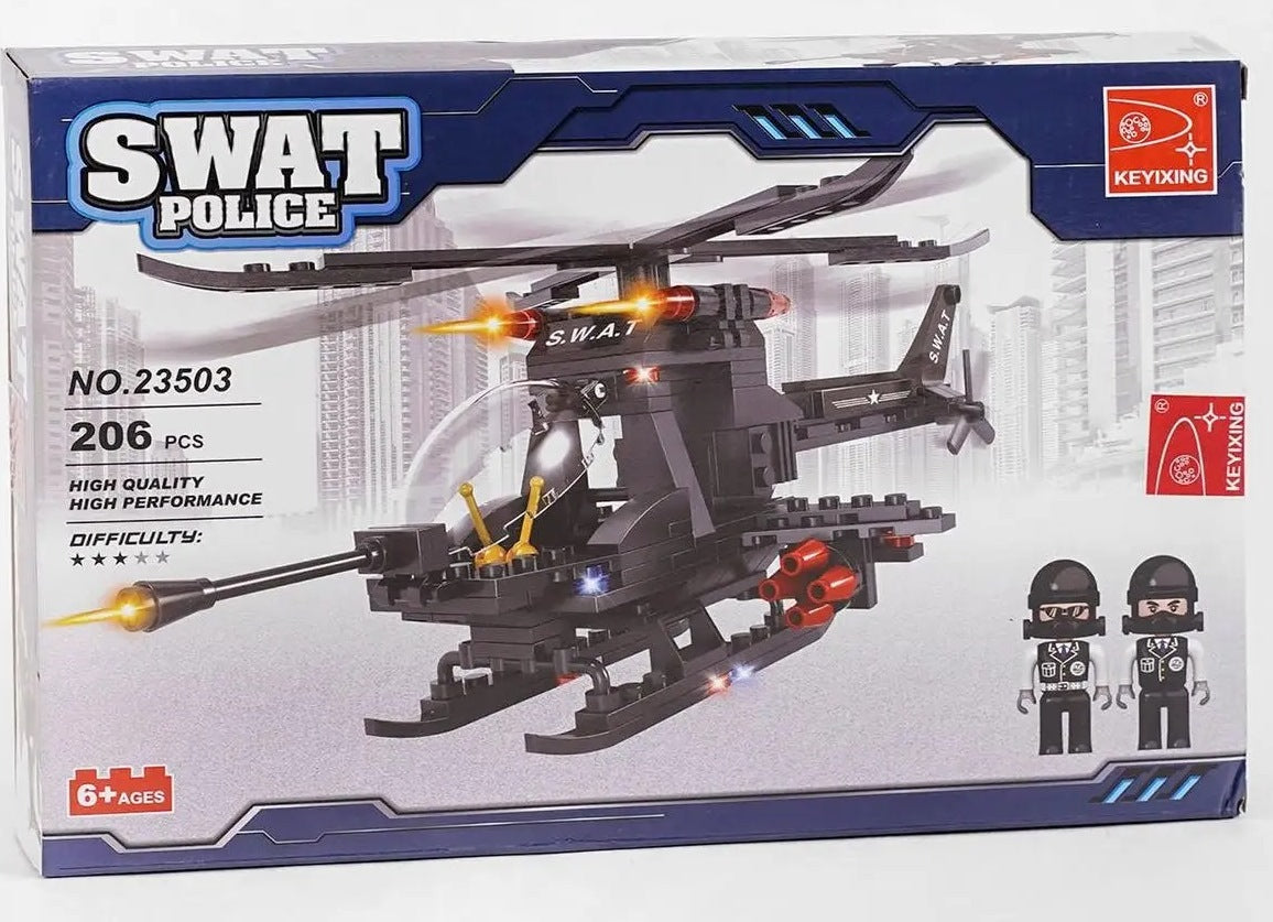 Keyixing 23503 SWAT Police Building Set, 206 pcs