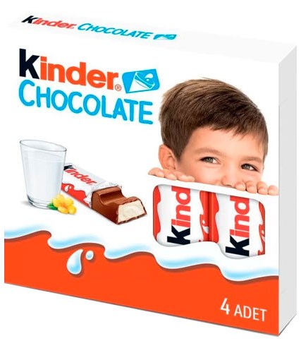 Kinder Chocolate Milk Chocolate Bars, 4 pcs, 50 g
