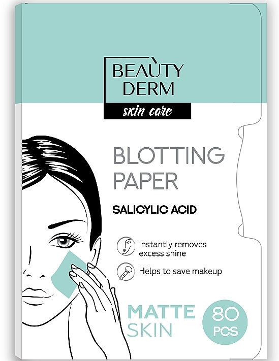 Beautyderm Salicylic Acid Facial Blotting Sheets, 80 pcs