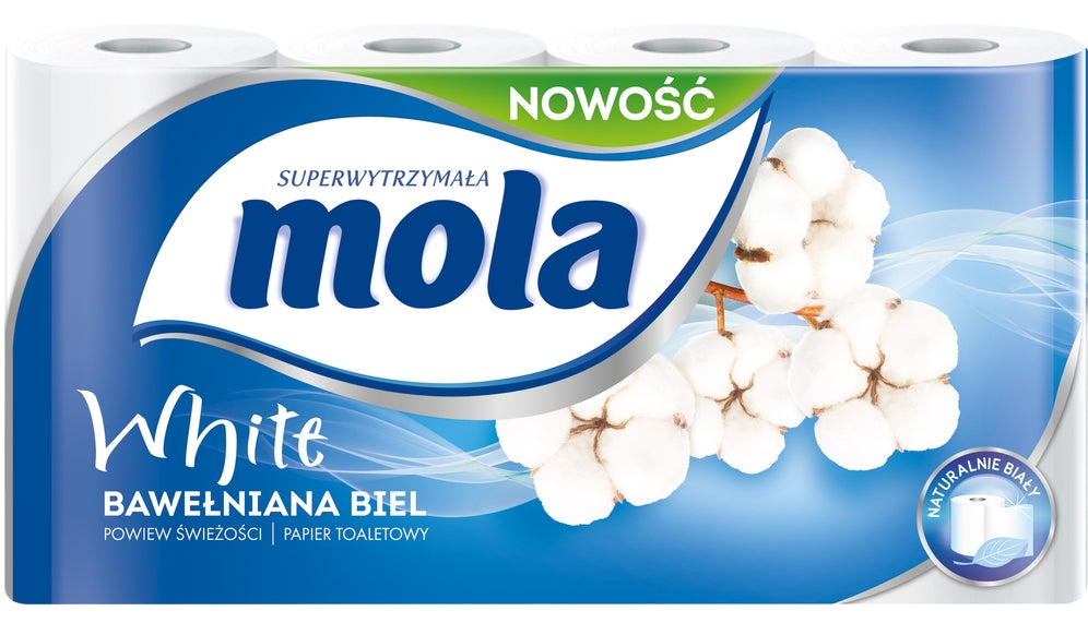 Mola White 2-Ply Toilet Paper, 8 Rolls