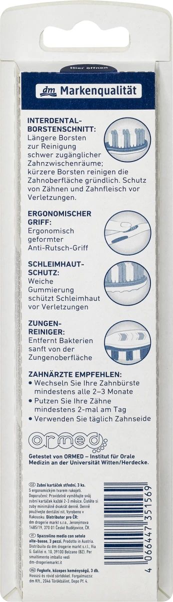 Dontodent High-Low Medium Toothbrushes, 3 pcs - Image 3
