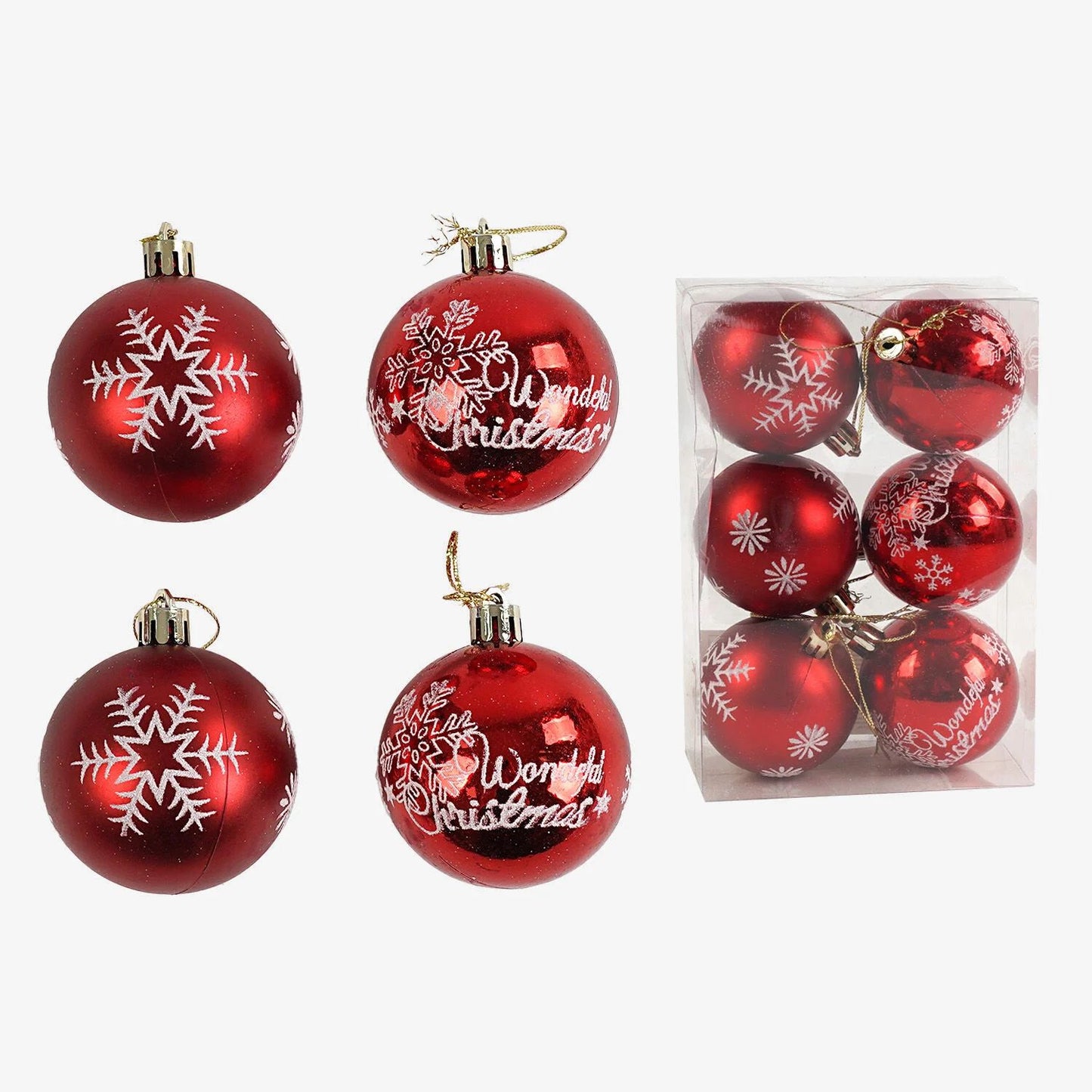 C 67665 Christmas Ball Ornaments, 5.5 cm Diameter, 6 pcs
