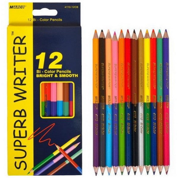 Marco 4110 Double-Ended Colored Pencils, 12 Pencils / 24 Colors