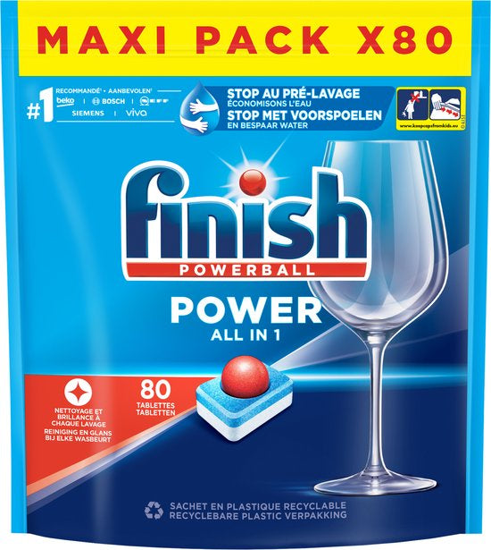 Finish All in One Regular Dishwasher Tablets, 80 pcs (Price per 1 pc)