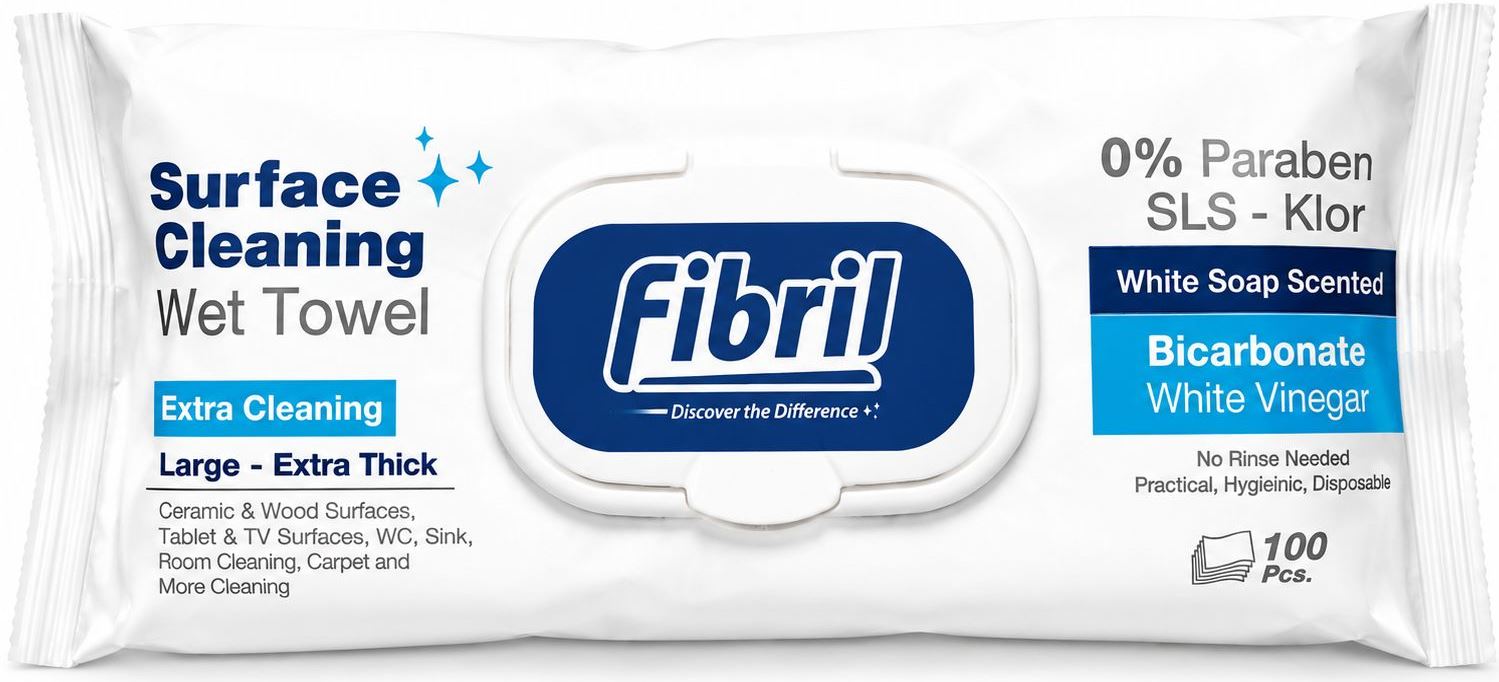 Fibril White Soap Scented Surface Cleaning Wet Wipes, 100 pcs