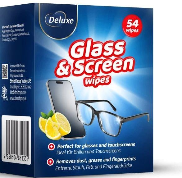 Deluxe Glasses & Screen Cleaning Wet Wipes Brillen Putztucher, 54 pcs