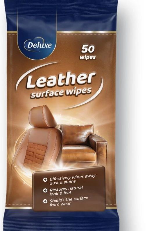 Deluxe Leather Surface Cleaning Wet Wipes, 50 pcs