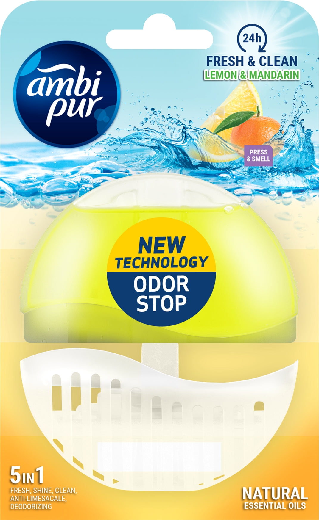 Ambi Pur Lemon & Mandarin Hanging Toilet Gel Block, 55 mL
