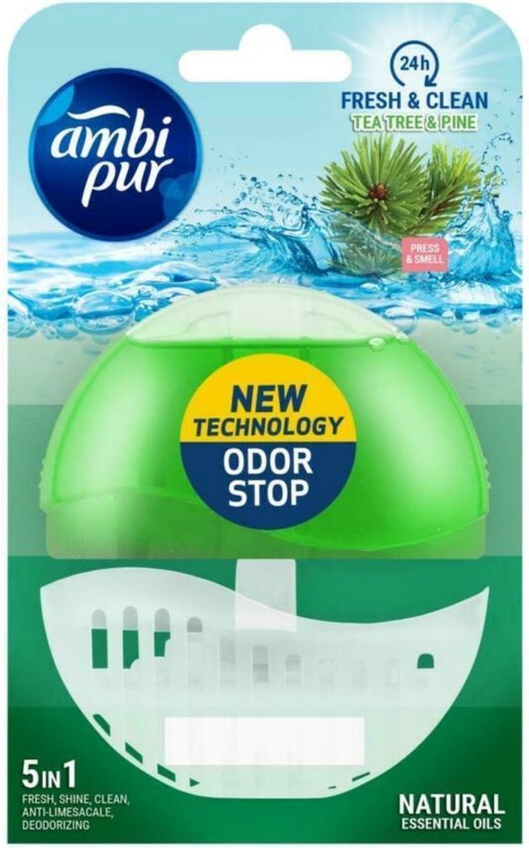 Ambi Pur Tea Tree & Pine Hanging Toilet Gel Block, 55 mL