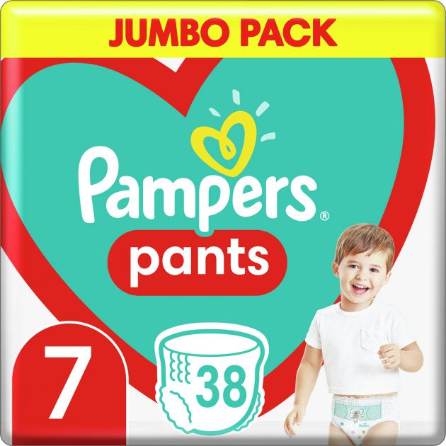 Pampers Pants Size 7 (Extra Large) Baby Pull-Up Diaper Pants, 38 pcs, 17+ kg