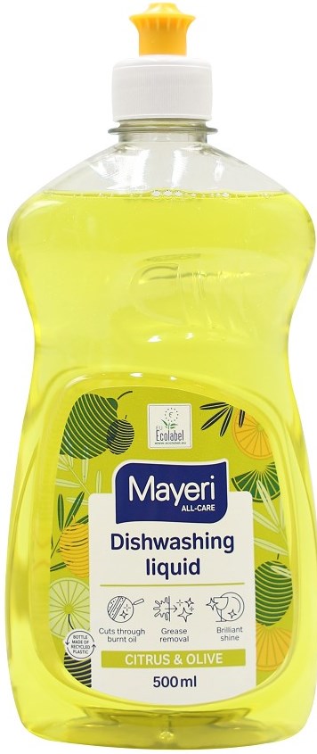 Mayeri Lemon & Olive Dishwashing Liquid, 500 mL