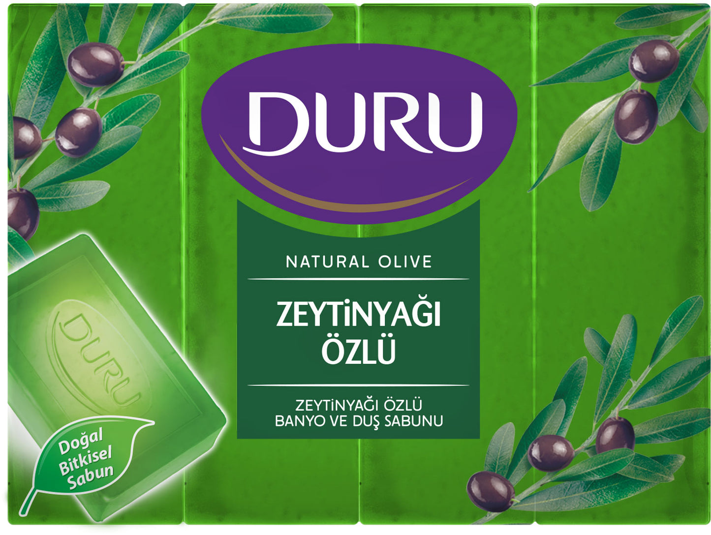 Duru Natural Olive Oil Bar Soap, 4 x 150 g