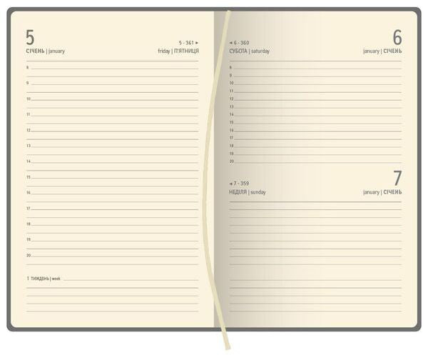 Polihrafist 270-1-P-2550 A5 Dated Ruled Planner with Faux Leather Cover, 160 Sheets - Image 3