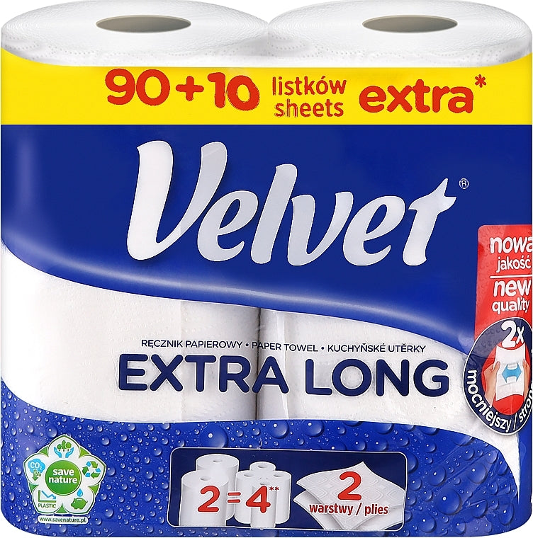 Velvet Extra Long 2-Ply Paper Towels, 2 pcs