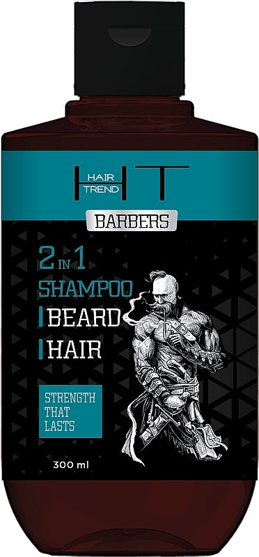 Hair Trend Barbers Men's 2-in-1 Shampoo for Hair & Beard, 300 mL