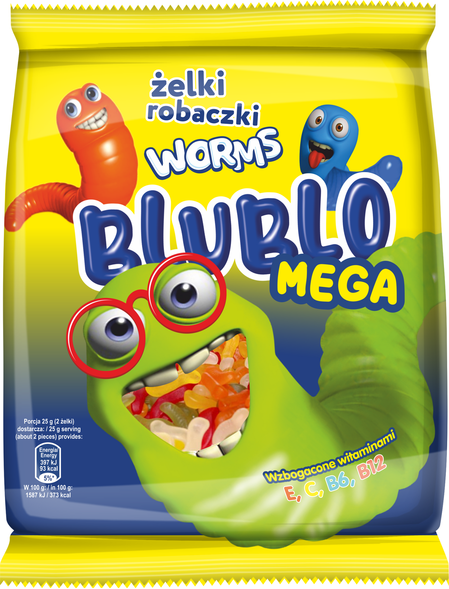 Blublo Mega Worm Gummies, 160 g