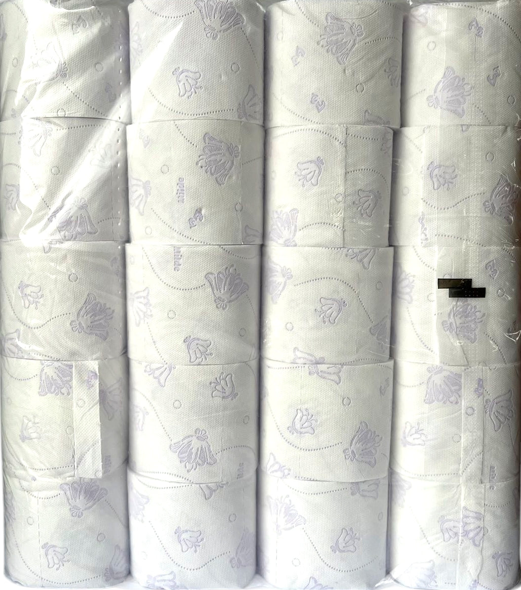 Milde Premium Toilet Paper, 3-Ply, 40 Rolls, Clear Pack