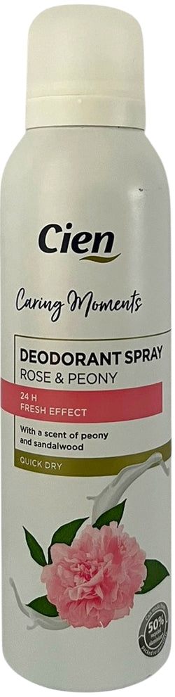 Cien Rose & Peony Women's Aerosol Deodorant, 200 mL