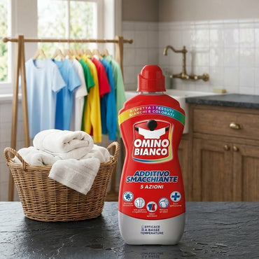 Omino Bianco Stain Remover & Laundry Booster Additivo Smacchiante 5v1, 900 mL - Image 2