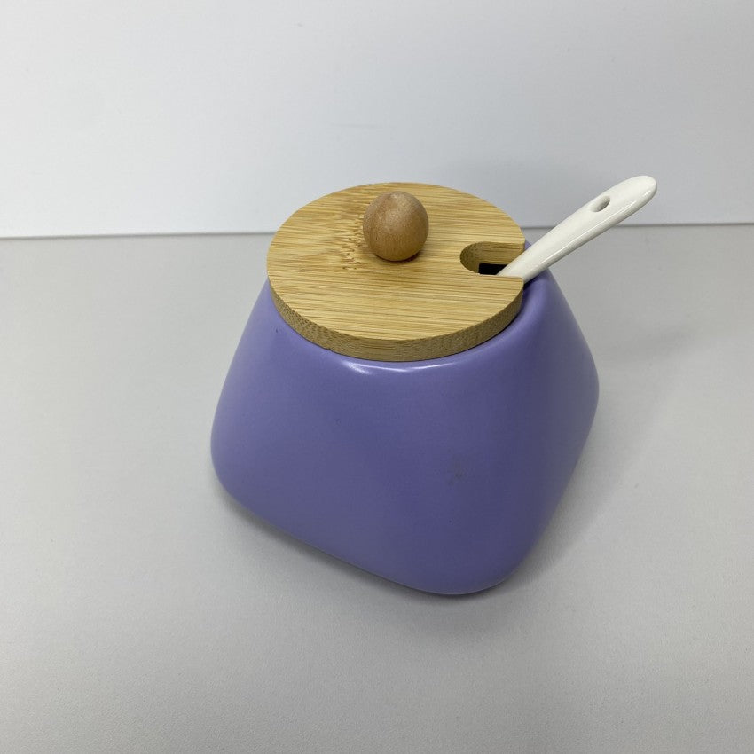 Olens Stockholm Color 102-218 Ceramic Sugar Bowl with Bamboo Lid, 250 mL - Image 3
