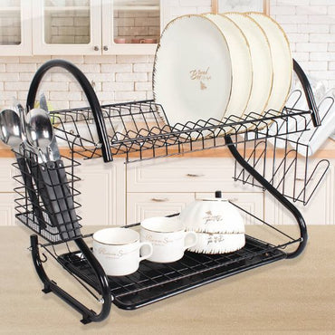 Maestro MR-1025-38-Black Two-Tier Dish Rack - Image 2