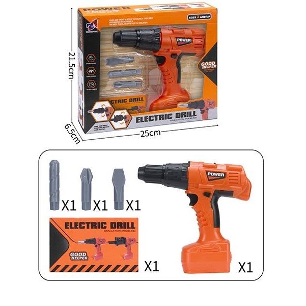 MX-115 Toy Tool Set with Battery-Powered Drill & 3 Bits