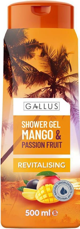 Gallus Revitalizing Mango & Passion Fruit Shower Gel, 500 mL