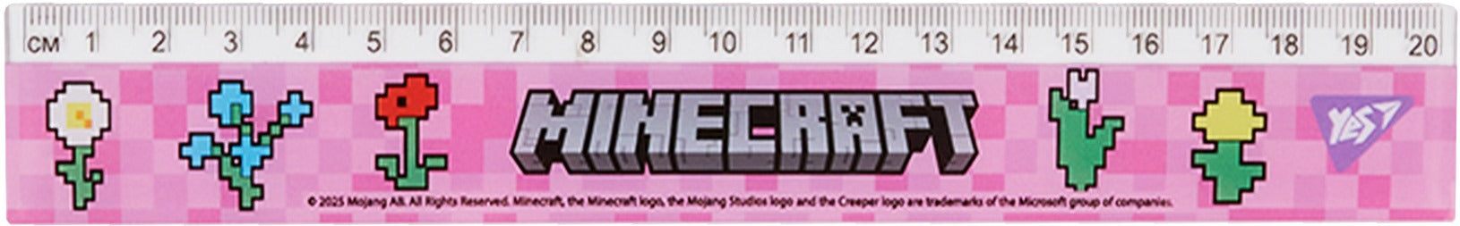 Yes Minecraft Plastic Ruler, 20 cm