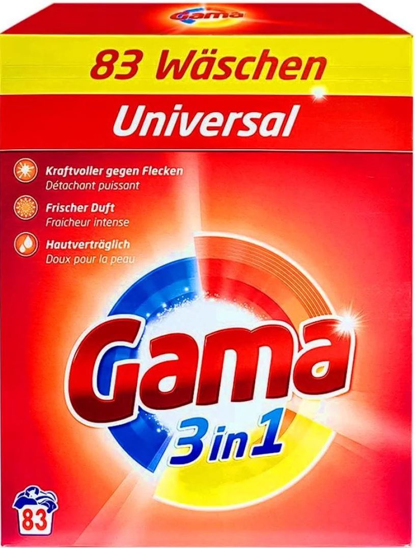 Gama 3-in-1 Universal Laundry Detergent Powder, 83 Loads, 4.98 kg