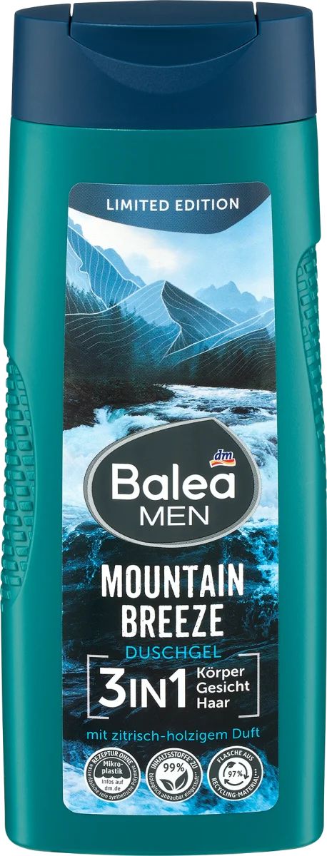 Balea Men Mountain Breeze 3-in-1 Shower Gel, 300 mL