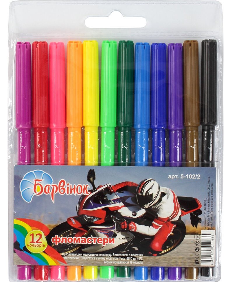 Barvinok 5-102/2 Markers, 12 Colors