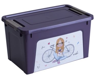 Aleana 170135 Smart Box Storage Container with Decorative Print, Assorted, 3.5 L
