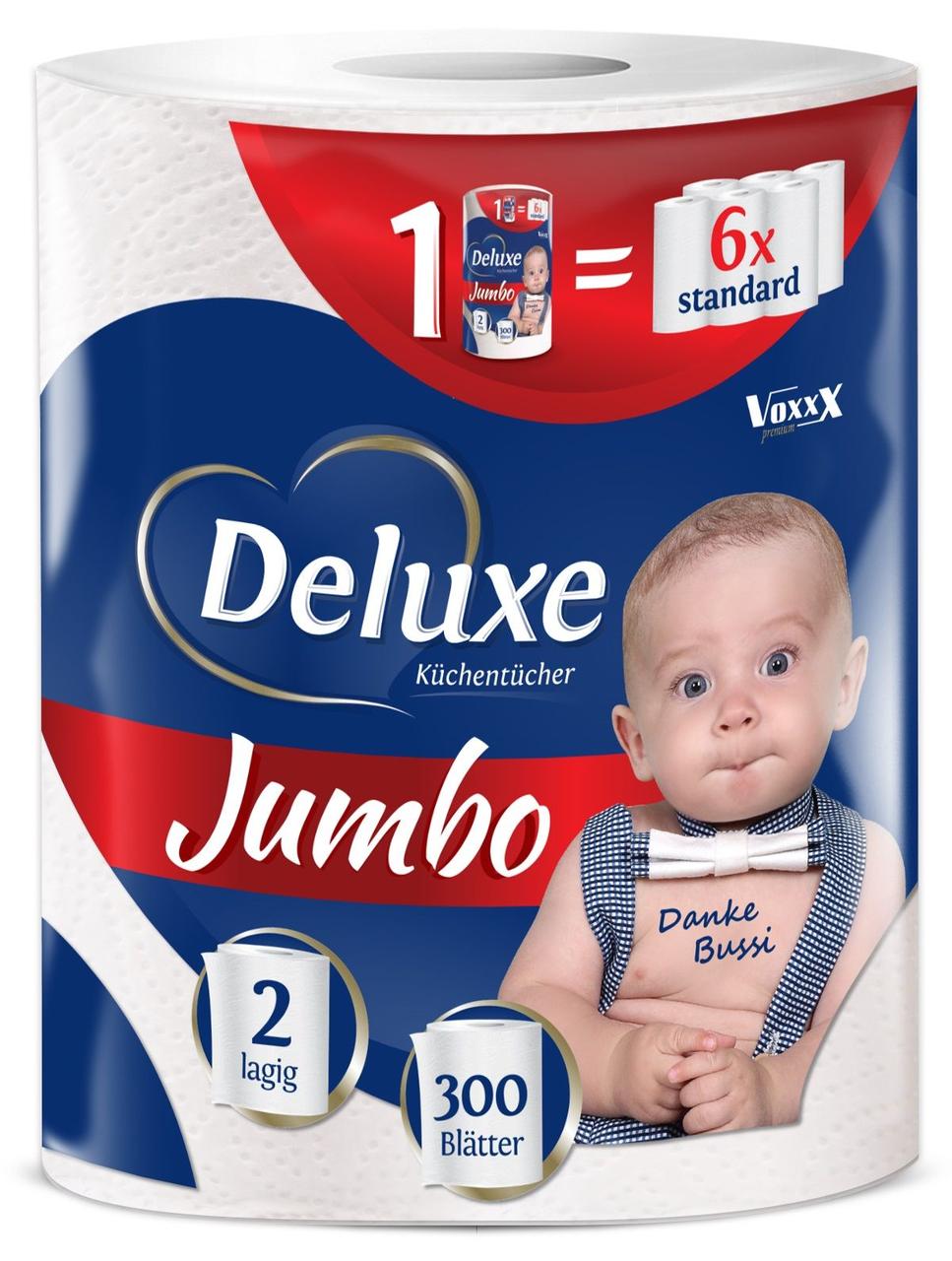 Deluxe Jumbo 2-Ply Paper Towel Roll, 300 Sheets