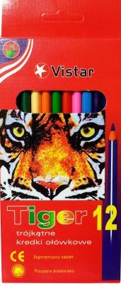 Vistar Tiger 900560 Colored Pencils, 12 Colors