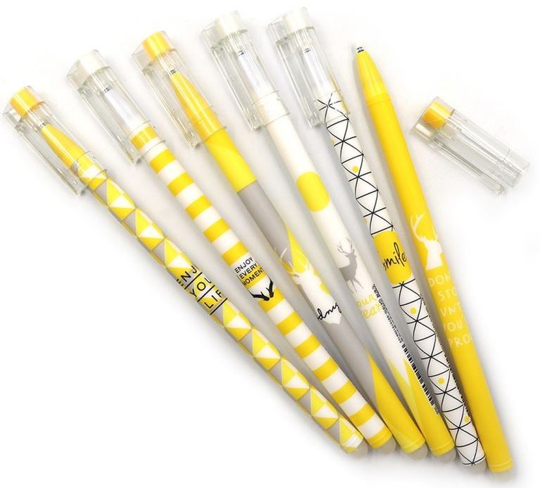 Josef Otten QX1810 Yellow Erasable Blue Gel Pen, 0.5 mm, Assorted
