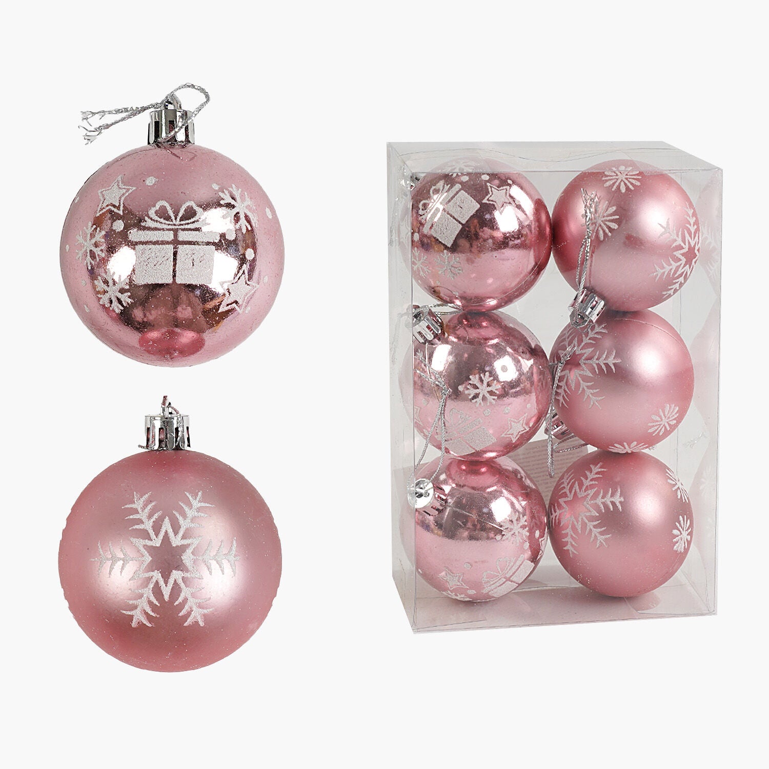 C 67667 Christmas Ball Ornaments, 5.5 cm Diameter, 6 pcs