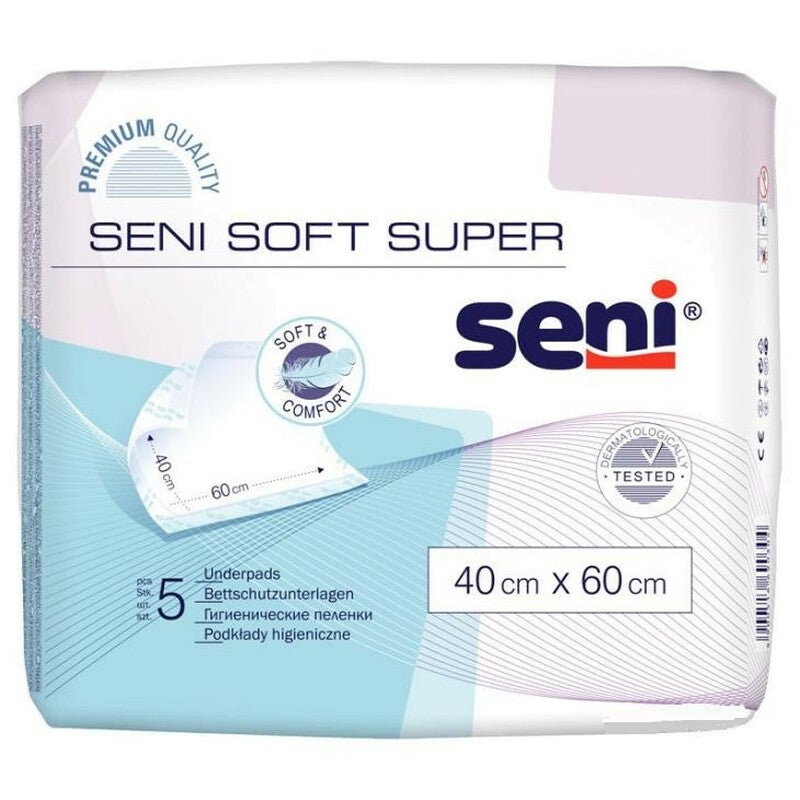 Seni Soft Super Underpads, 40 x 60 cm, 5 pcs