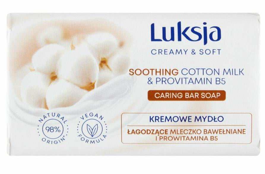 Luksja Cotton Milk & Pro-Vitamin B5 Bar Soap, 90 g