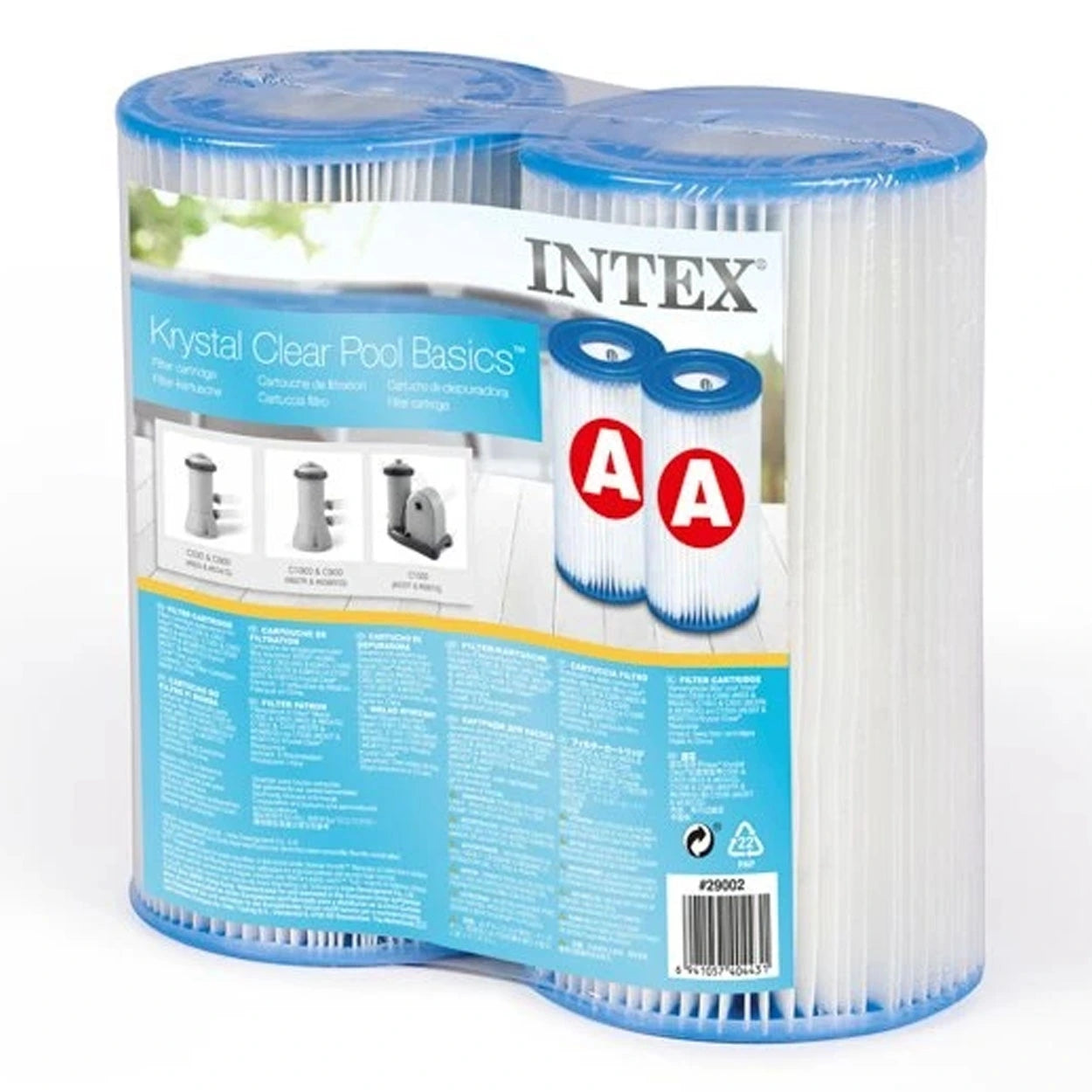 Intex 29002 Type A Filter Cartridge, 2 pcs